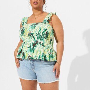 Torrid Crinkle Gauze Smocked Tank Top